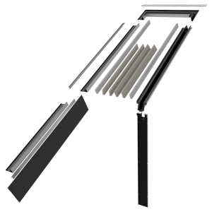 Moduł kołnierza FAKRO EOV-T BX03 – moduł skrajny prawy, czarny RAL 9005