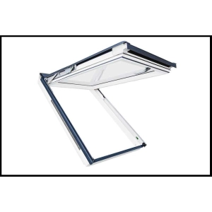 Okno dachowe uchylno-obrotowe FAKRO FPU-V MAX P50 GREENVIEW – czarny RAL 9005, z nawiewnikiem
