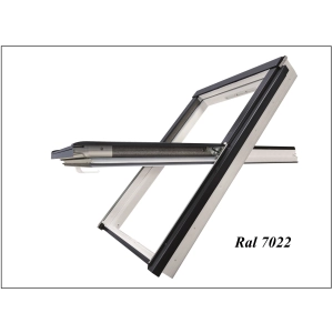 Okno dachowe PVC FAKRO PTP-V U41 – biały RAL 9003, z nawiewnikiem, oblachowanie RAL 7022
