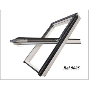 Okno dachowe PVC FAKRO PTP-X U41 – biały RAL 9003, bez nawiewnika, oblachowanie RAL 9005