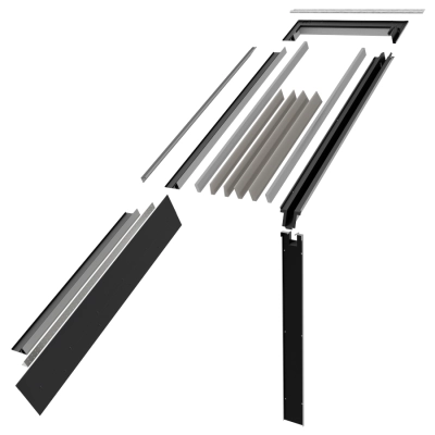 Moduł kołnierza FAKRO EOV-T BX02 – moduł środkowy, czarny RAL 9005