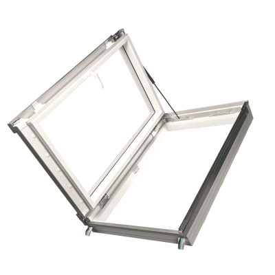 Okno wyłazowe PVC FAKRO PWP U41 BBMX – białe PVC, RAL 9005