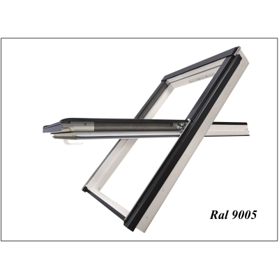 Okno dachowe PVC FAKRO PTP-V U41 – biały RAL 9003, z nawiewnikiem, oblachowanie RAL 9005