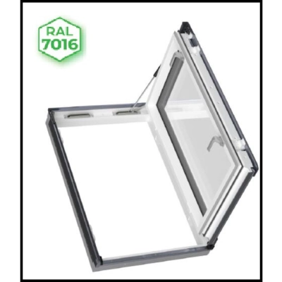Okno wyłazowe PVC FAKRO PWP U41 BBMX – białe PVC, RAL 9005