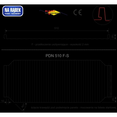 Panel dachowy PD510 F-S mikrofala blacha na rąbek ULTRAMAT 35lat gwarancji