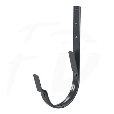 Hak długi z 2 blaszkami 210 mm NIAGARA poliuretan Ø110 mm kolor antracytowy RAL 7016