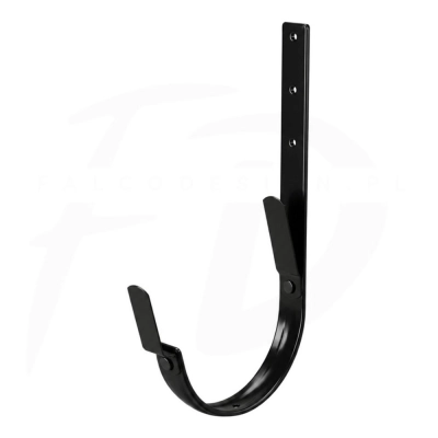 Hak długi z 2 blaszkami 210 mm NIAGARA poliuretan Ø190 mm kolor czarny RAL 9005