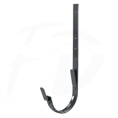 Hak LONGER z 2 blaszkami 320 mm NIAGARA poliuretan Ø190 mm kolor antracytowy RAL 7016