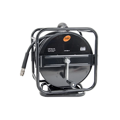 Wąż na bębnie TJEP, 8/14 mm poli z nyplem i złączką 30m