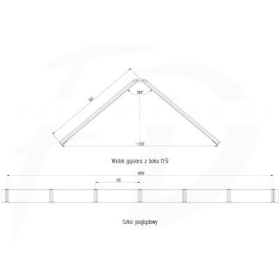 Gąsior do blachy trapezowej firmy Blachotrapez powłoka poliester standard MAT